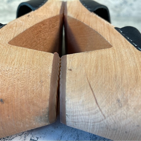 Skola Susannah black wood and leather clogs - Picture 9 of 12